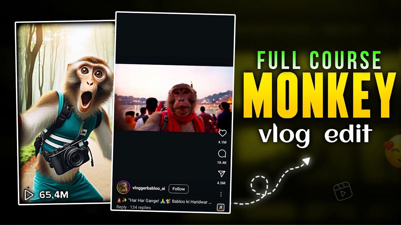 ai monkey vlogs video kaise banaye | how to make monkey vlog with ai | ai vlog video kaise banaye