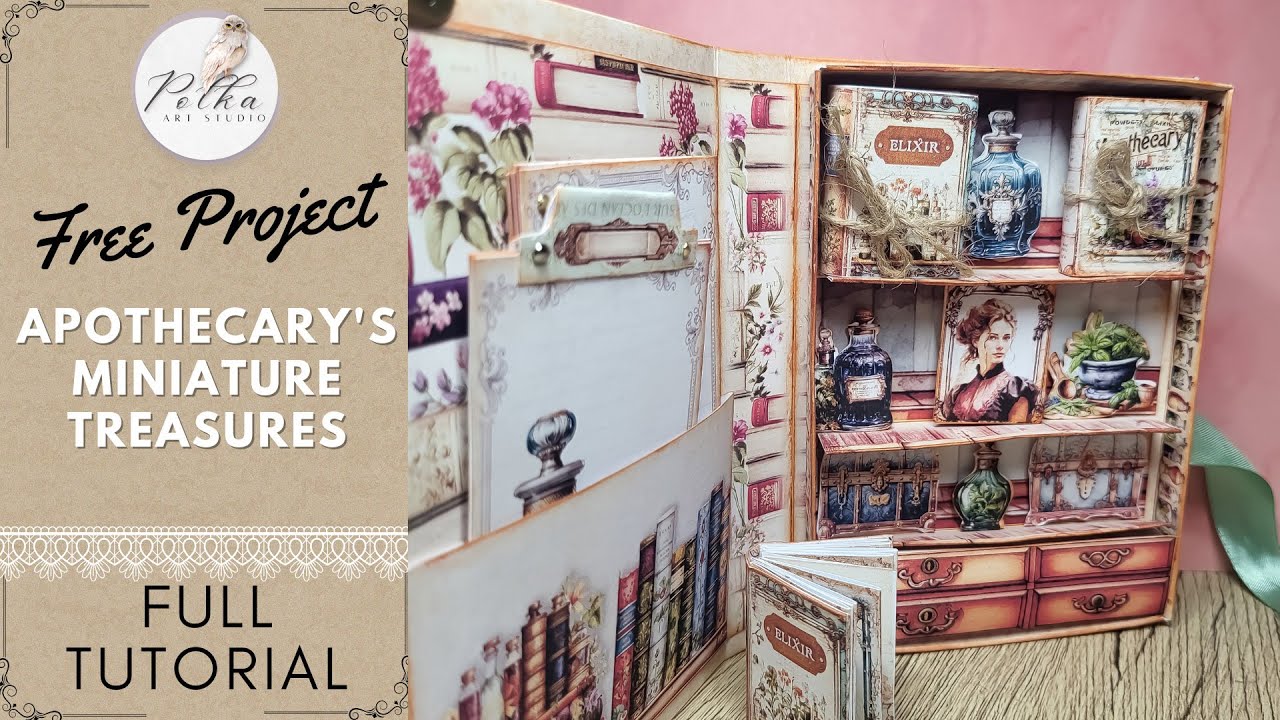Free Project - The Apothecary's Miniature Treasures | Newsletter Giveaway | Tutorial Booklet Cabinet