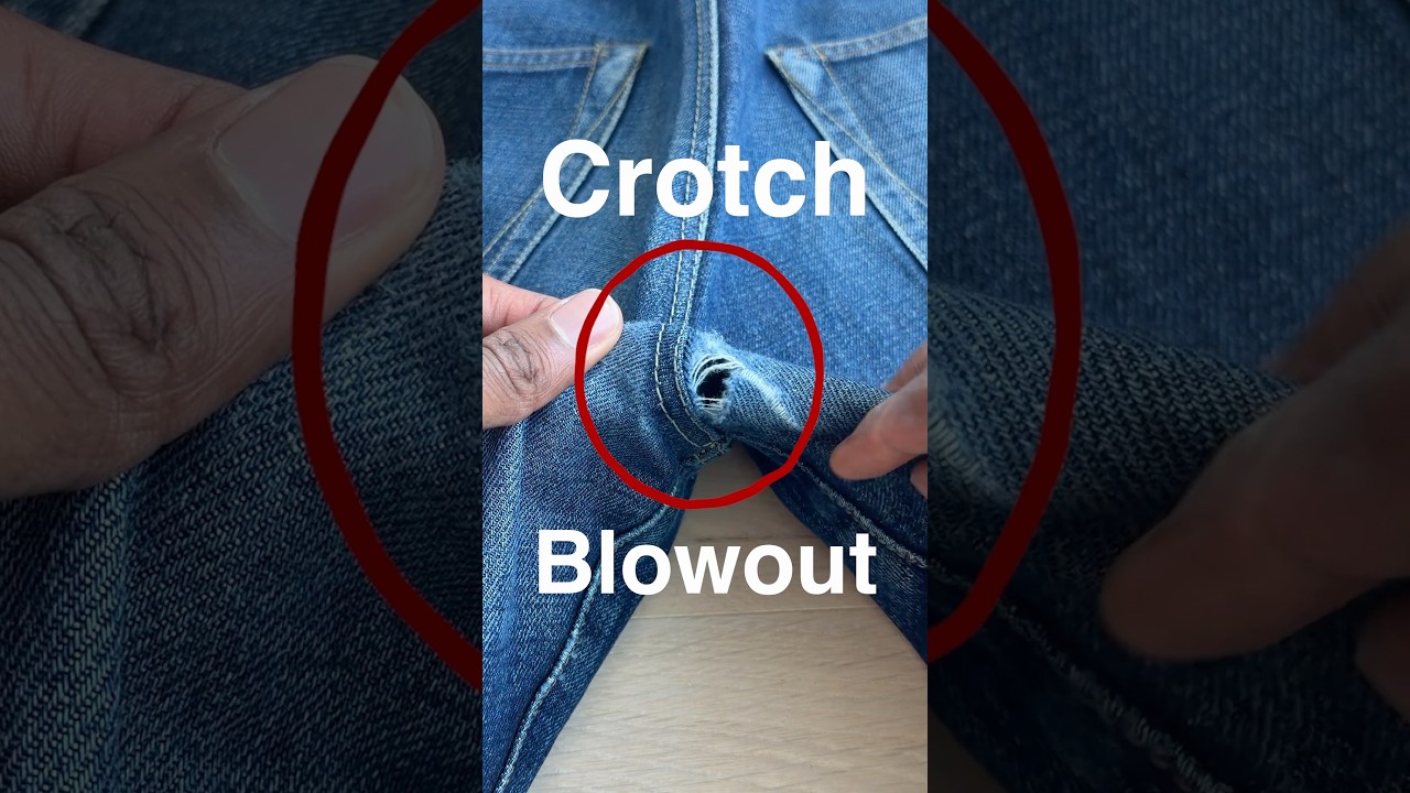 Crotch Blowout Repair🧑&zwj;🔧Fixing my Japanese Selvedge Denim Jeans #selvedgedenim #japanesedenim