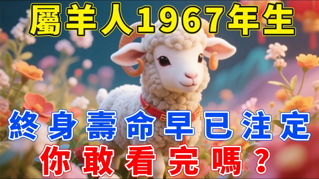 屬羊人，1967年丁未年生，今年58歲 ，終身壽命早已註定！你敢看完嗎？【生肖佑福】