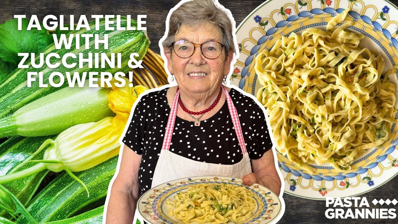Nonna Nella makes Homemade Tagliatelle with Zucchini! | Pasta Grannies