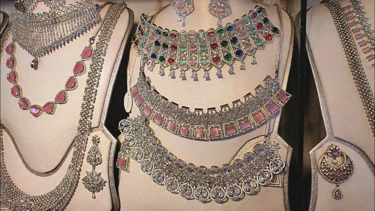 Eid Jewellery Collection | Diamond Cut necklace Price |New market collection