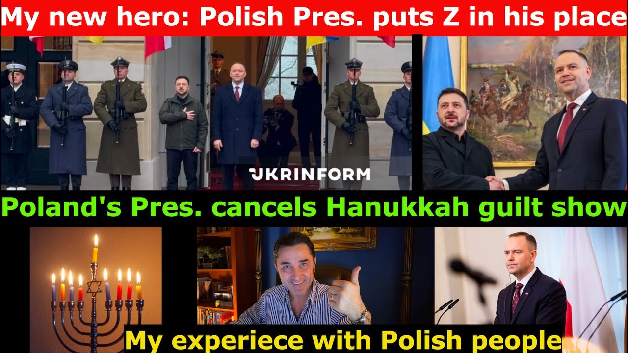 Polish Pres. puts Z in his  midget place, cancels Hanukkah show at Pres. palace, gifts Z a book.