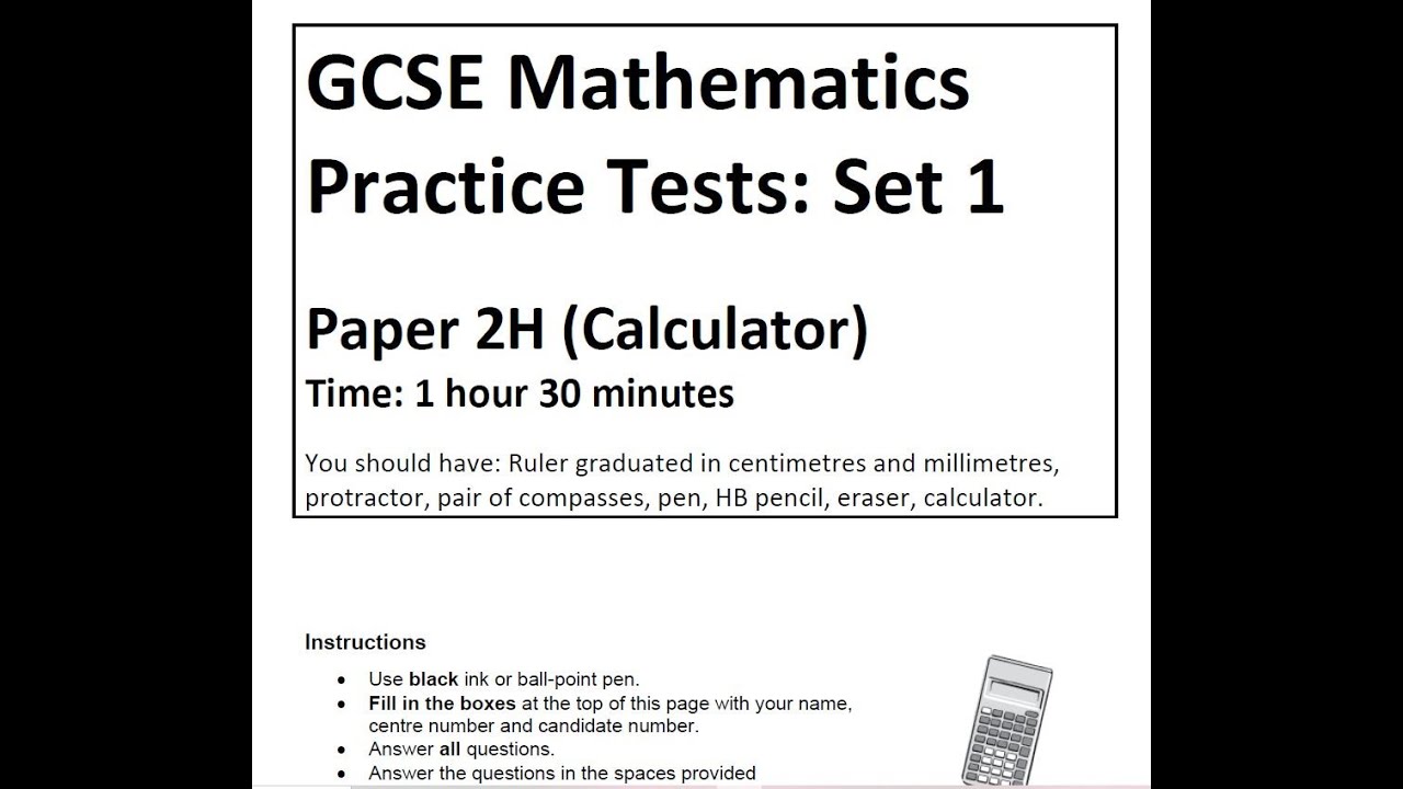 Practise paper 2H set 1 Edexcel GCSE walkthrough and solutions