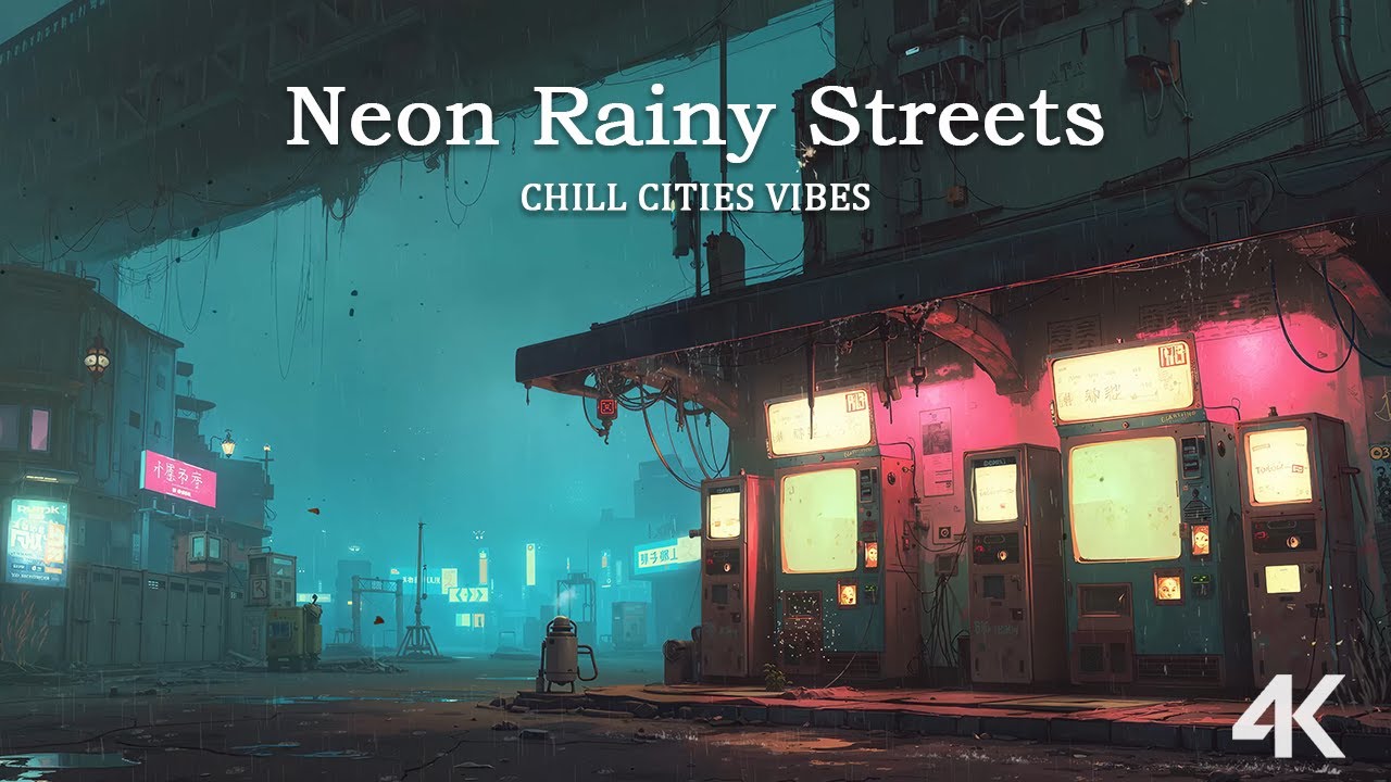 🎧 Neon Rainy Streets 🌧 80s 90s Lofi Hip Hop Mix for Study, Relax & Midnight City Vibes