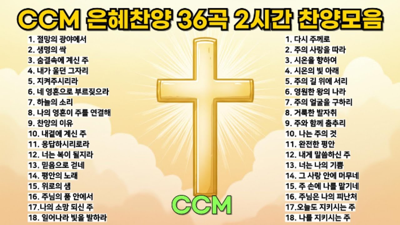 2025년 BEST CCM 모음 🎶 2시간 은혜 찬양 36곡 | 감사와 회복을 위한 워십 찬양 연속듣기
