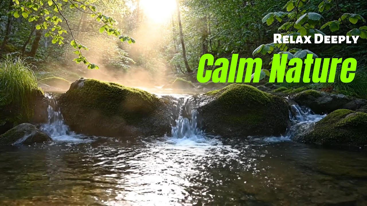 Small Waterfall in a Misty Morning 🌅🌫️🌊 | Relaxing Forest Water Sounds ASMR