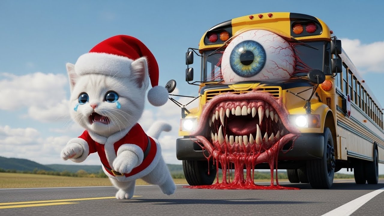 😱🚌 The Kitten’s School Ride Turned Into a Monster Bus Nightmare! | AI Cat Story