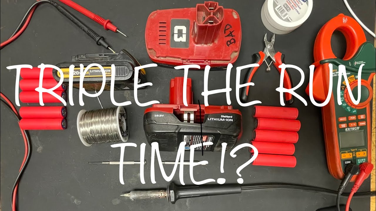 DIY LITHIUM DRILL PACK REBUILDS. DEWALT, CRAFTSMAN, MAKITA, MILWAUKEE ETC. TRIPLE THE RUN TIME!