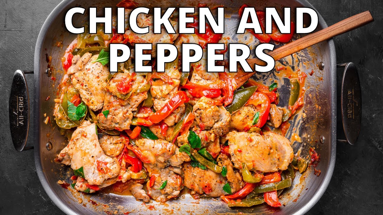 Easy Boneless Chicken Thighs and Peppers