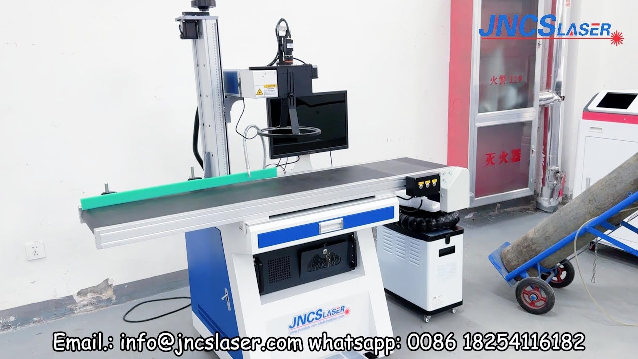 50w fiber laser marking machine with CCD visual positioning system metal parts batch marking