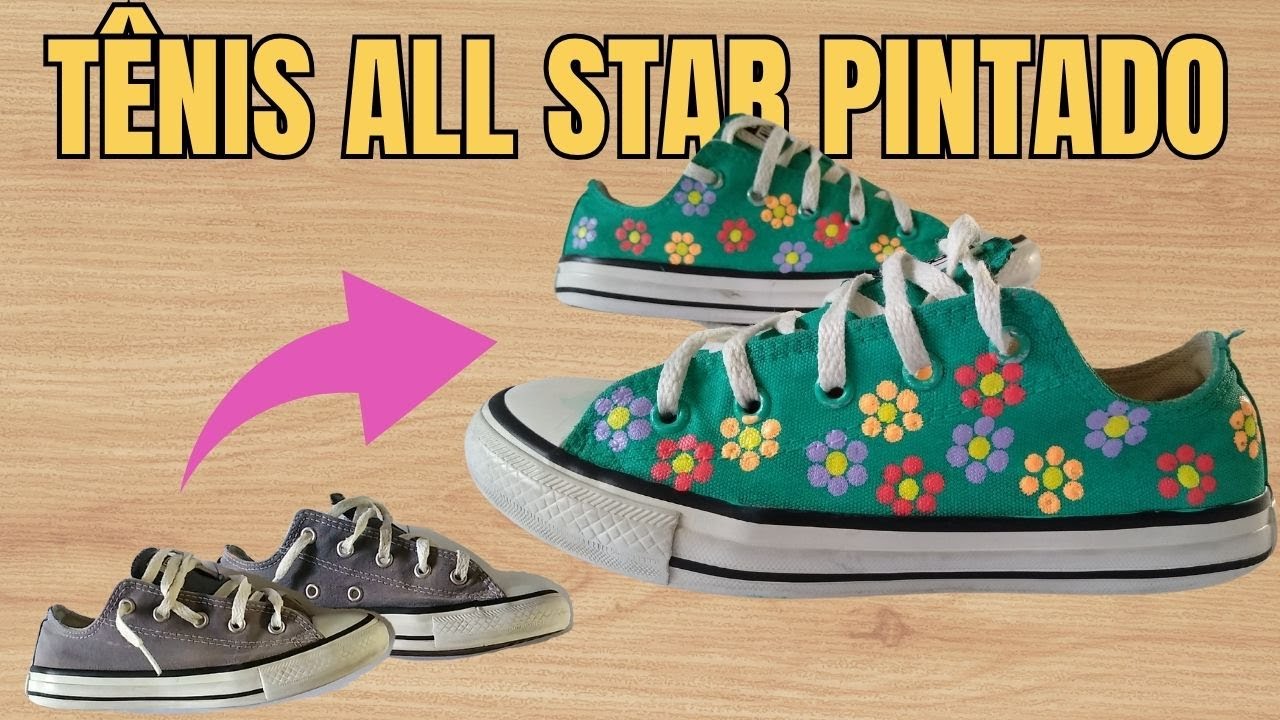 Como Personalizar Tênis All Star Passo a Passo 👟 Customização Fácil com Tinta para Tecido