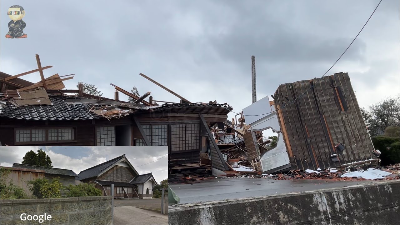②2024年1月15日　能登震災　県道12号線　珠洲市飯田〜正院町小路