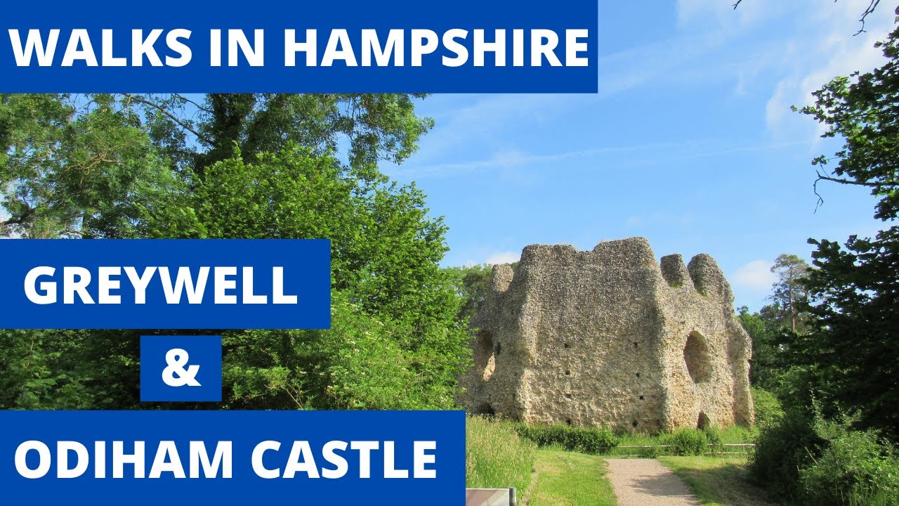 WALKS IN HAMPSHIRE at GREYWELL, ODIHAM CASTLE and the BASINGSTOKE CANAL. [4k]