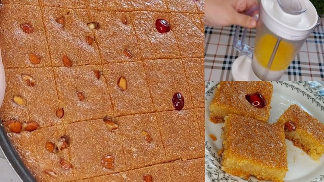 بسبوسه الحلواني المرمله في 3 دقايق وتحدي👌👌 البسبوسة المصريه المظبوطه جدااا على اصولها من مطبخ خلود