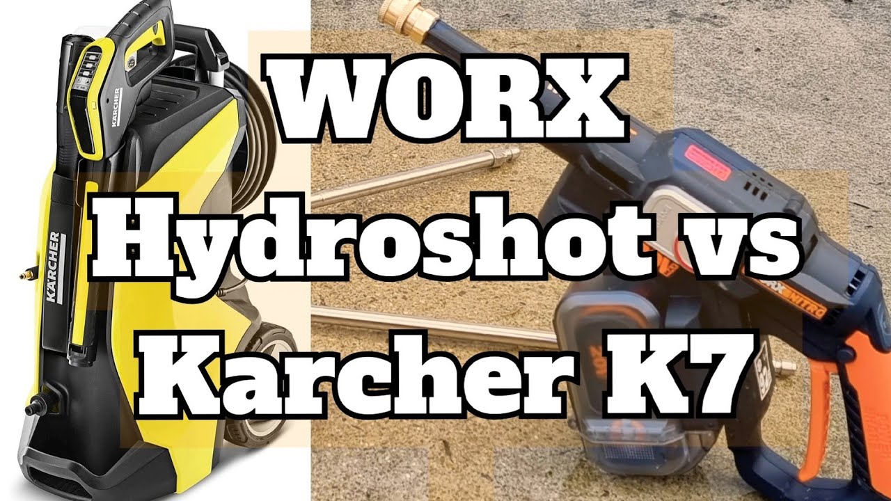 Worx Hydroshot 56bar VS Kärcher K7 Power Washer with suction tube