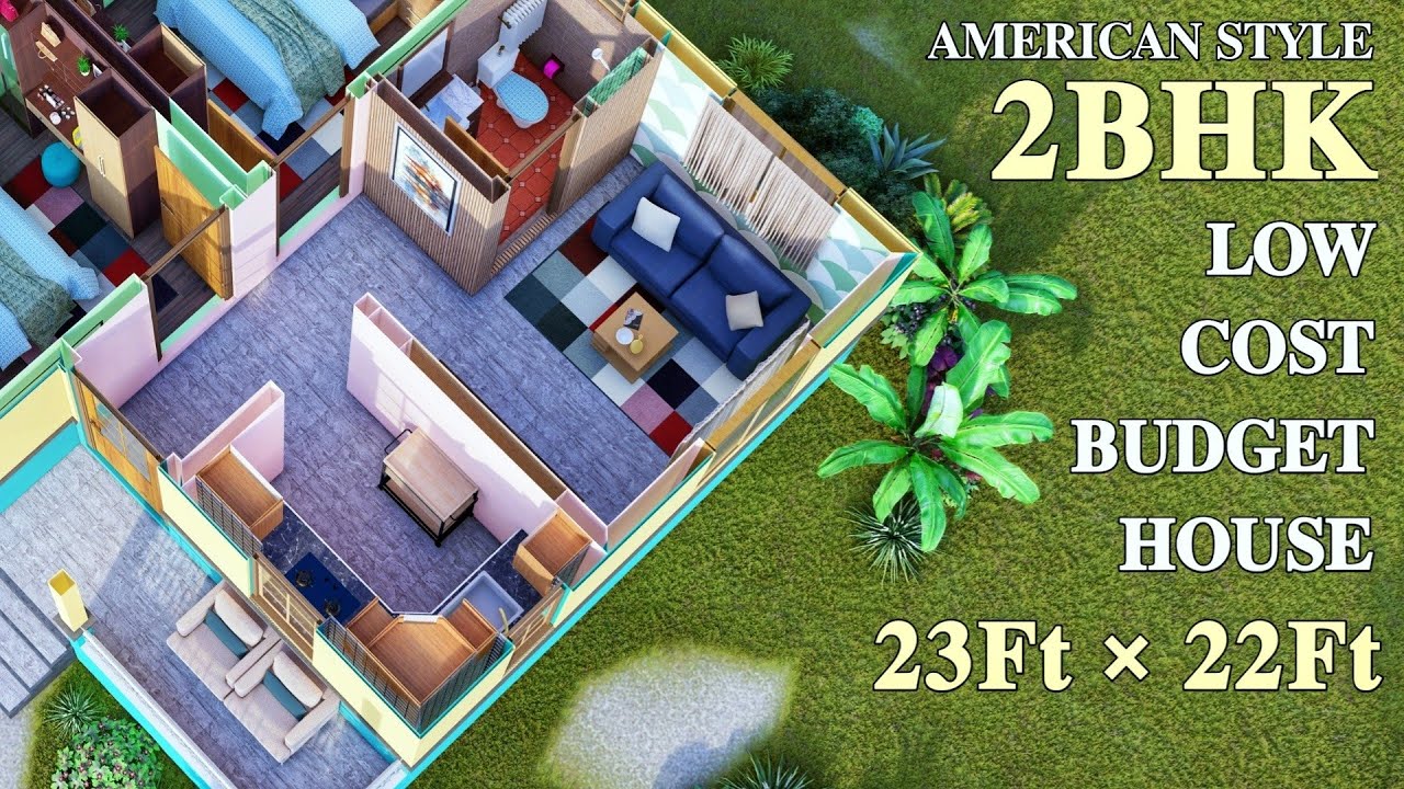 2 bedroom house plan | 500 sqft | house design under 10 lakhs