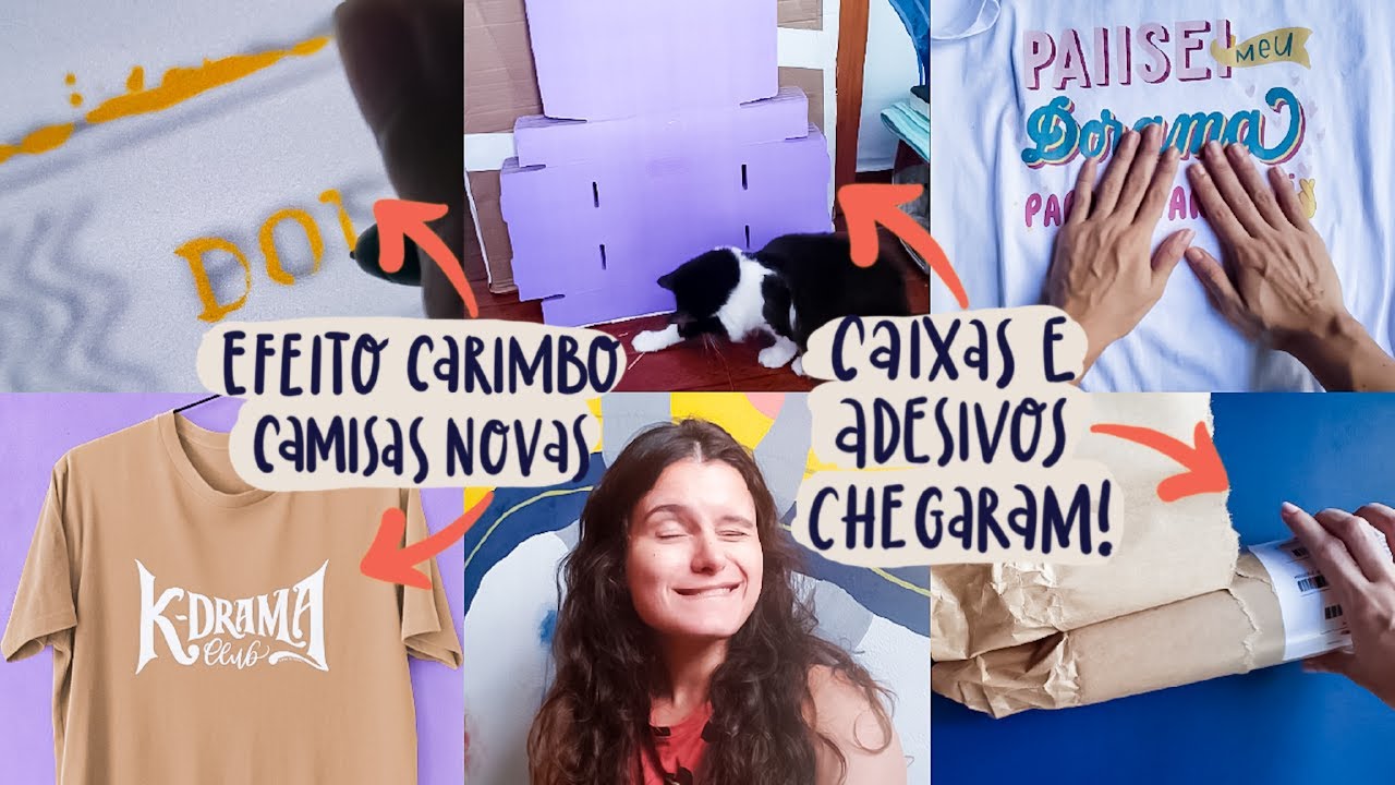 Arte efeito carimbo, adesivos da Printi, criando a papelaria da loja, qualidade da Uma Penca e mais!