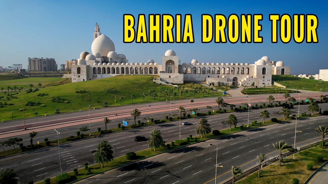 Bahria Town Karachi Main Gate to Eiffel Tower - Drone View - With Urdu Voice Over