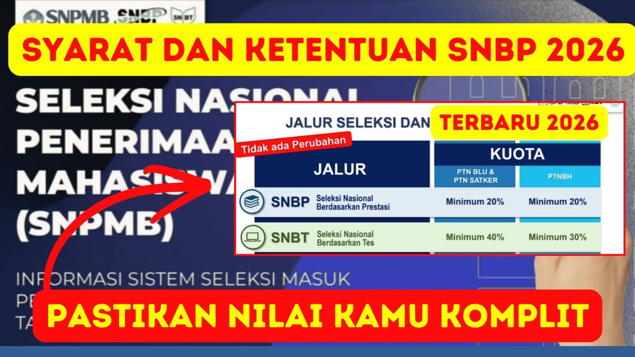 SEBELUM KALIAN MENDAFTAR SNBP 2026. KALIAN HARUS MEMAHAMI SYARAT DAN KETENTUAN YANG BERLAKU!