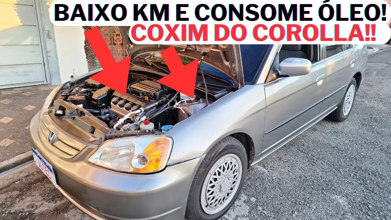 Honda Civic 2001 c/ 132.000 Km - Motor c/ Baixo Km e Consome Óleo! *Instalado Coxins do Corolla*