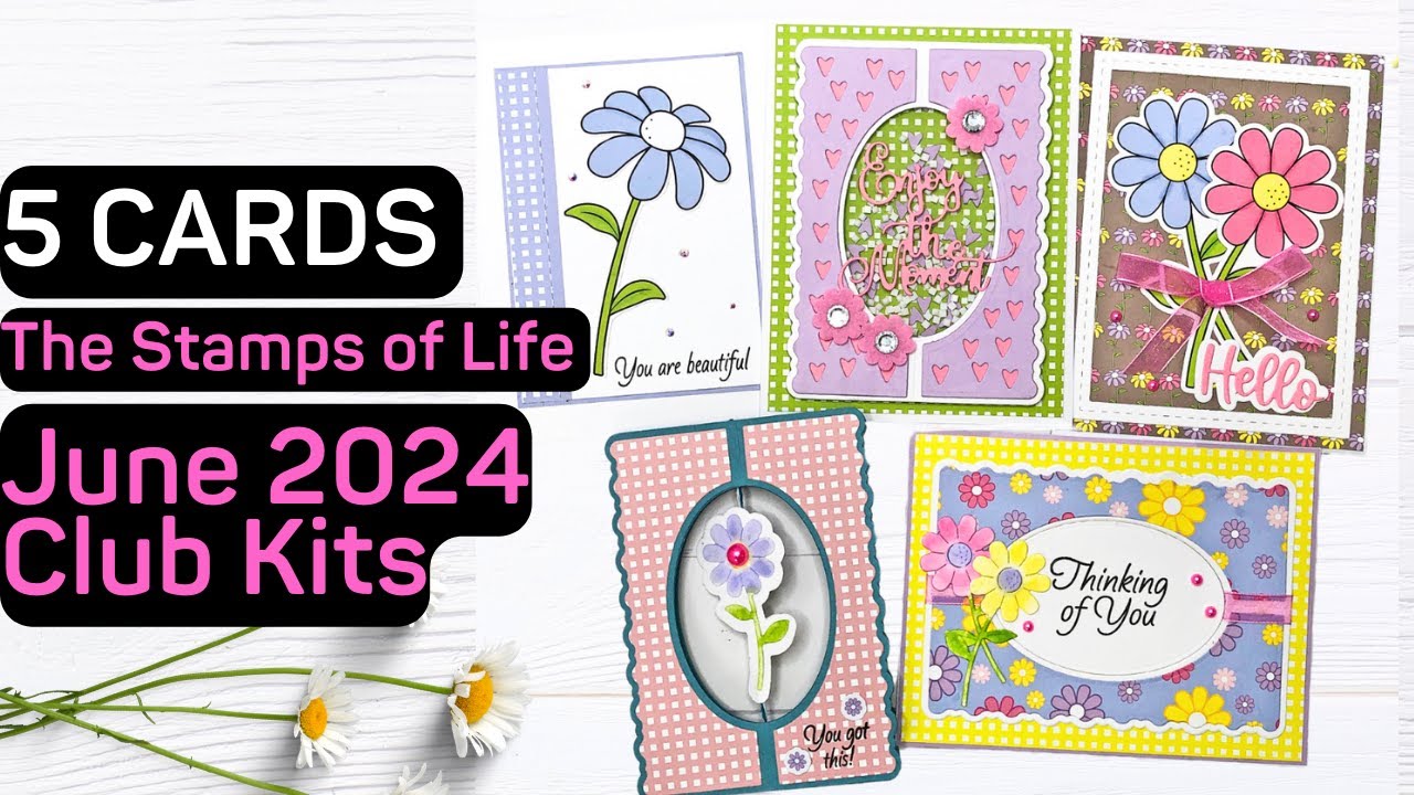 The Stamps of Life June 2024 Club Kits | Lavish Long Stem Flowers | 5 Cards