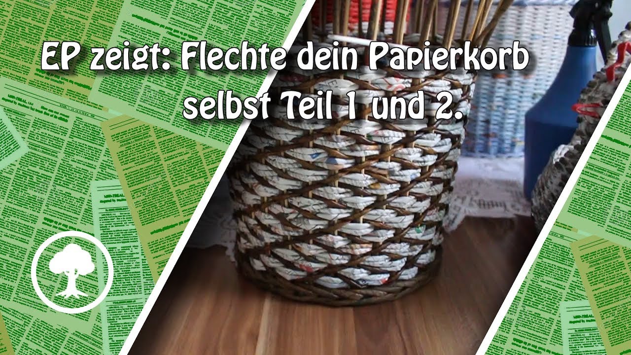 Flechte dein Papierkorb aus Papier selbst! Teil 1 und 2
