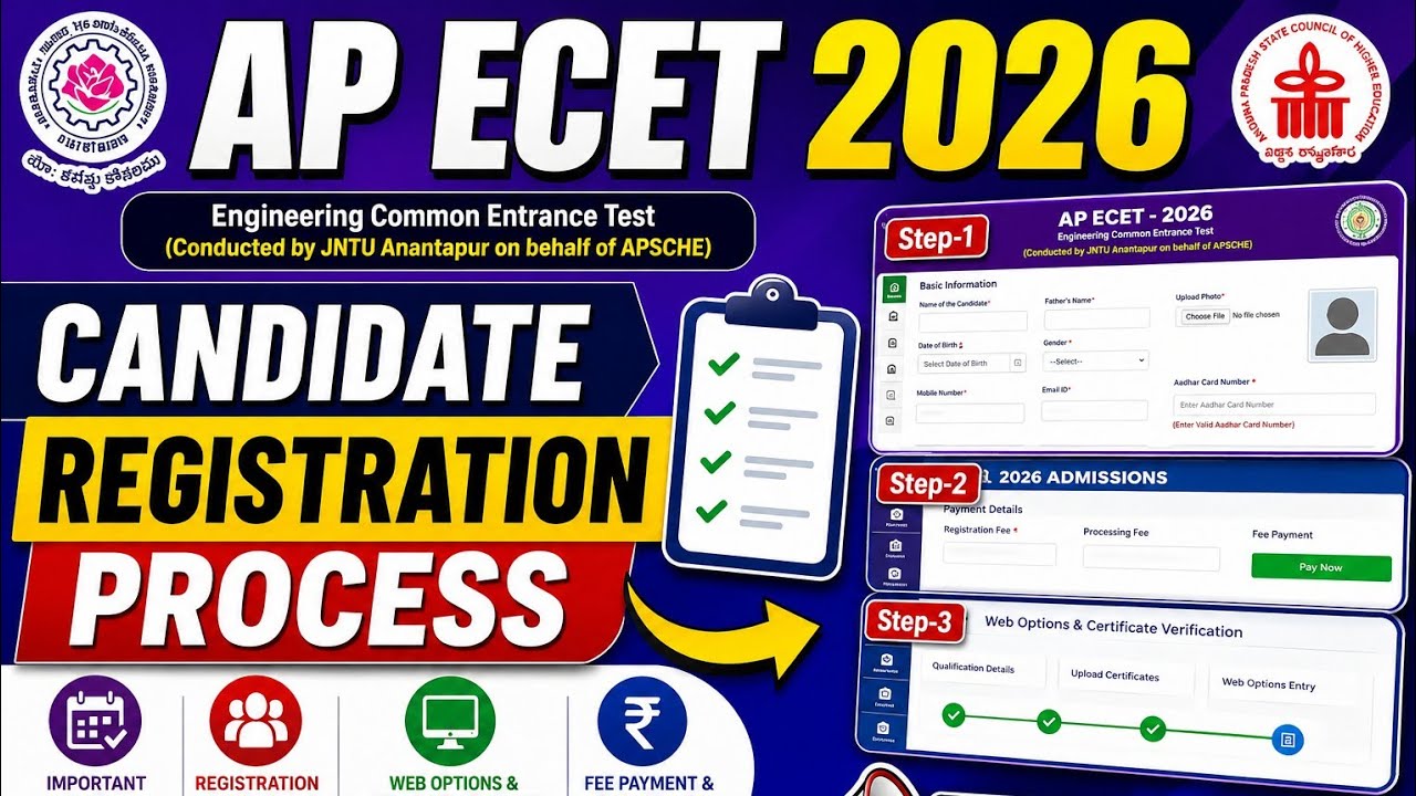 AP ECET 2026 CANDIDATE REGISTRATION PROCESS | AP ECET COUNSELLING FEE PAYMENT PROCESS 2026