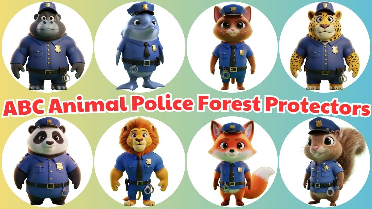 🌳🐾 ABC Animal Police Song | Save the Forest, Catch the Wolf Logger! 🐺🚨 | Kids English Learning Song🎵