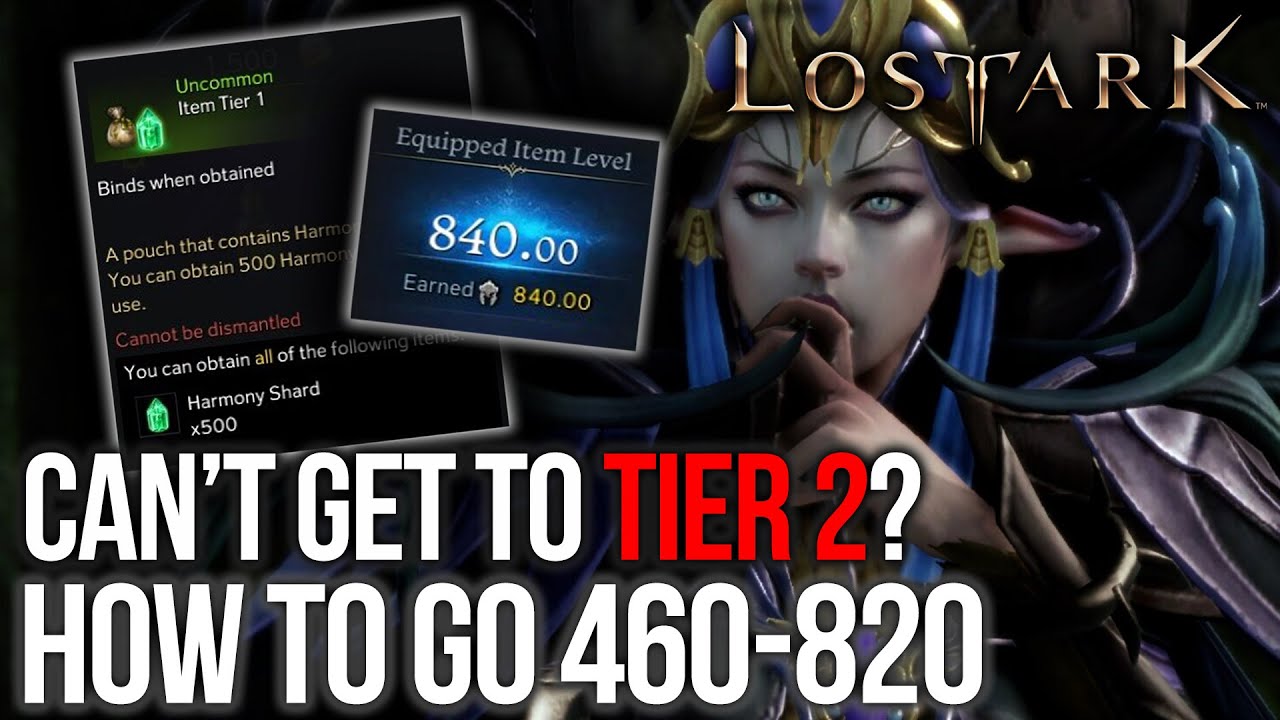 LOST ARK - DO THIS TO ENTER TIER 2 YORN! HARMONY SHARDS! 460 to 820 ilvl [Beginner's Guide]