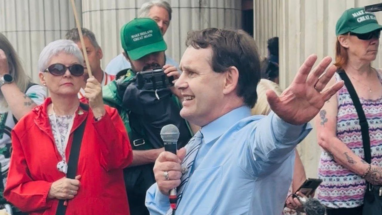 Justin Barrett Speaks at Dublin Protest Against Homelessness & Immigration