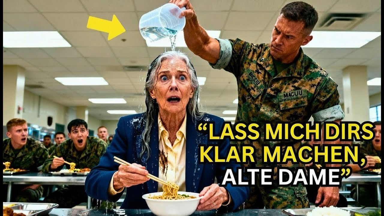 US-Marine schüttet Wasser über eine alte Frau – ahnt nicht, dass sie eine legendäre Veteranin ist.