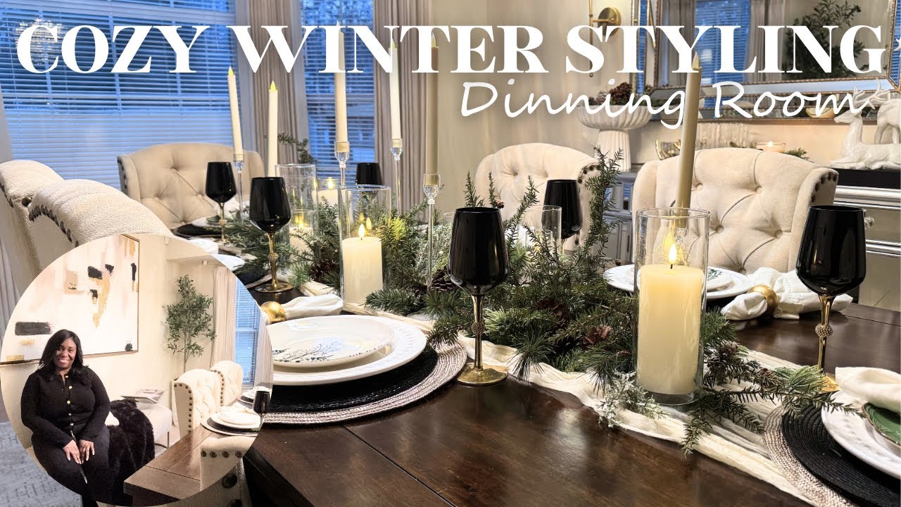 Cozy Dinning-room Winter Styling #trending #homedecor #afterchristmas 