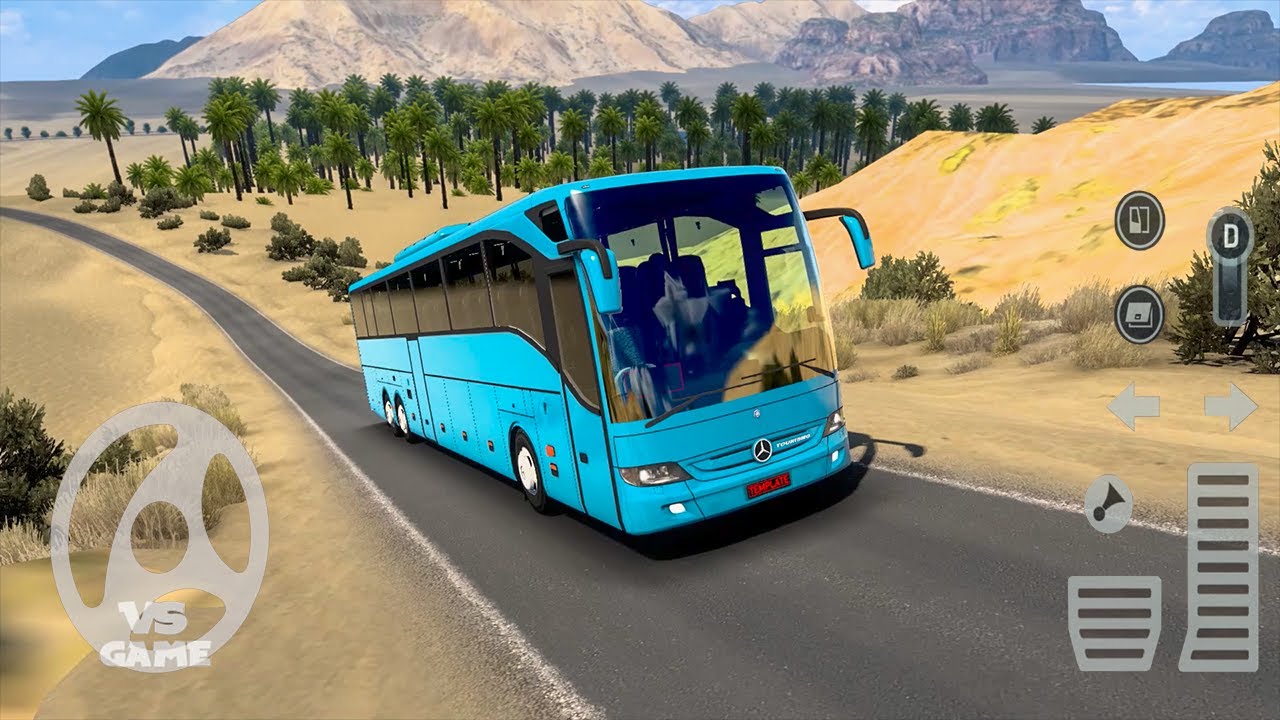 Mercedes Benz Tourismo 15 RHD Bus Drive in the Desert - Bus Simulator Gameplay