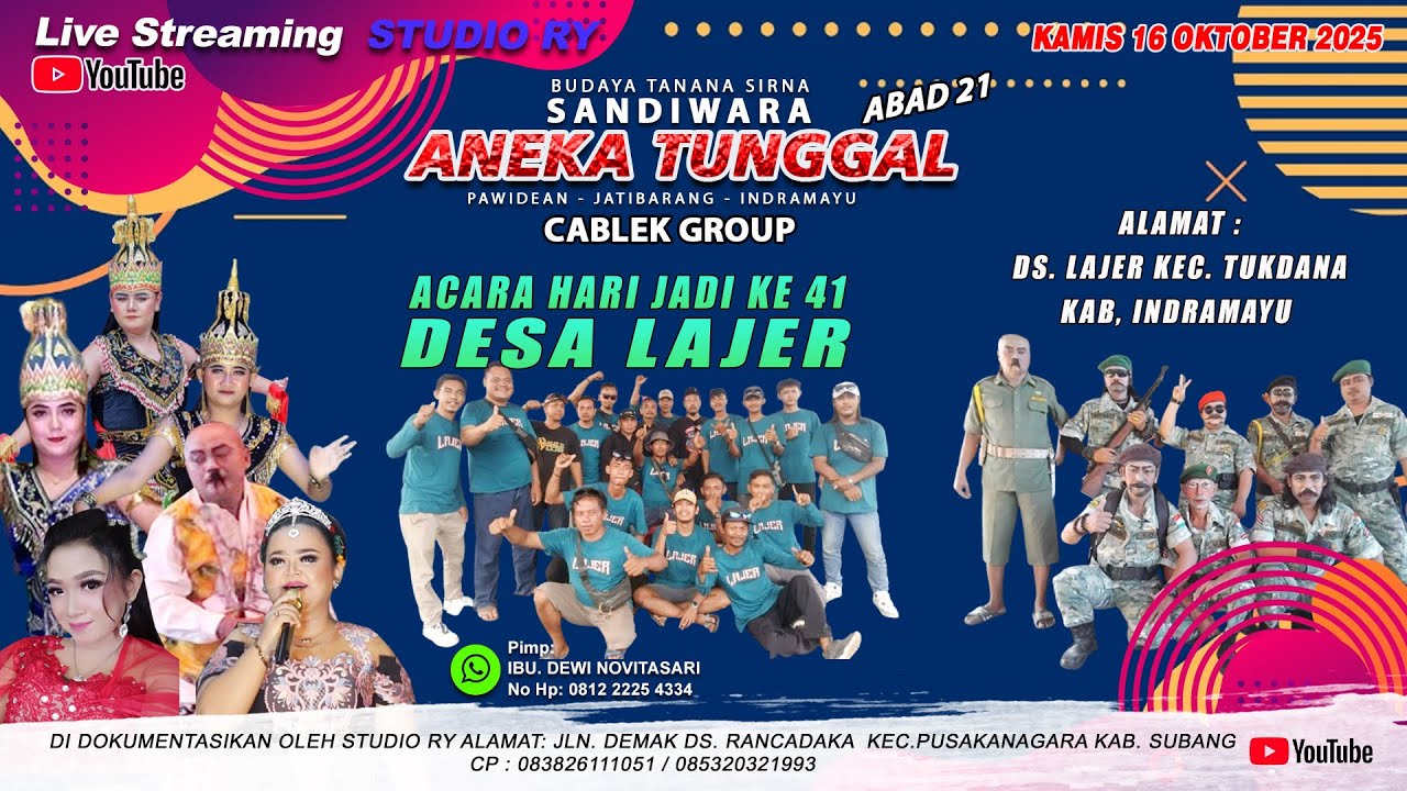 🔴LIVE #SIANG ANEKA TUNGGAL | HARI JADI KE 41 DESA LAJER - TUKDANA - INDRAMAYU  KAMIS 16 OKTOBER 2025