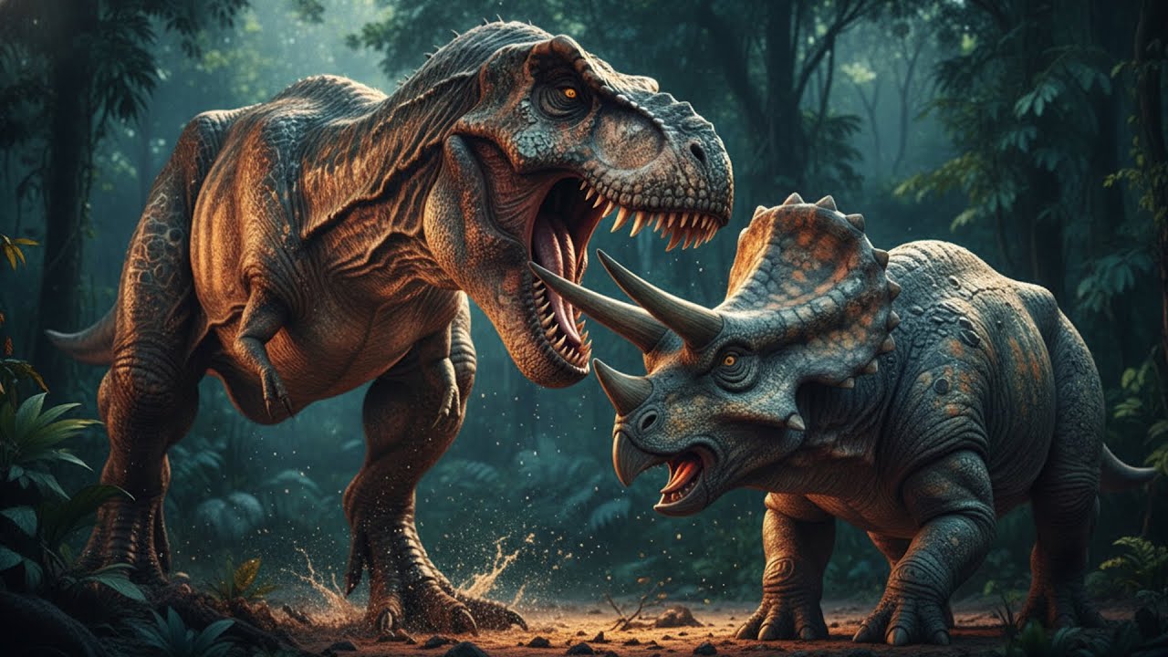 Life 65 Million Years Ago | T-Rex vs. Triceratops – Battle for Survival 🦖⚔️