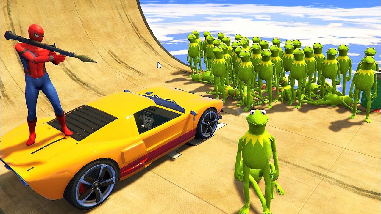 GTA 5 Water Ragdolls Spiderman Vs KERMIT The Frog vol.1 (Euphoria Physics | Funny Moments | Fails)