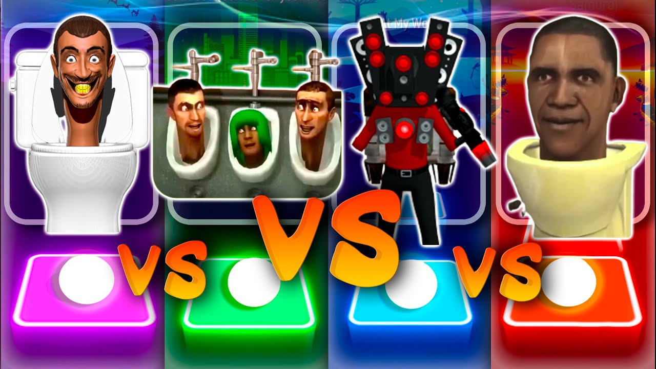 SKIBIDI TOILET 💩 Songs | Toilet 🆚 Pissoir 🆚 Titan Speakerman 🆚 America ||| Tiles Hop