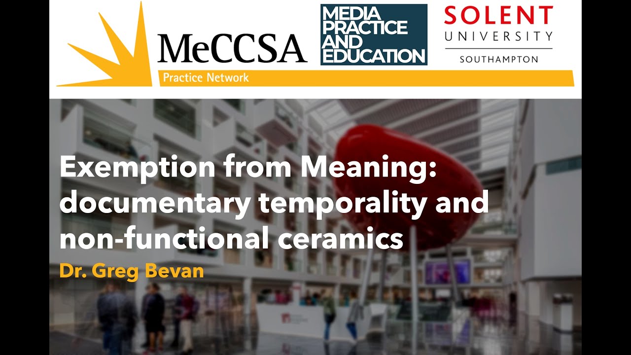 Exemption from Meaning - Greg Bevan (Aberystwyth University)