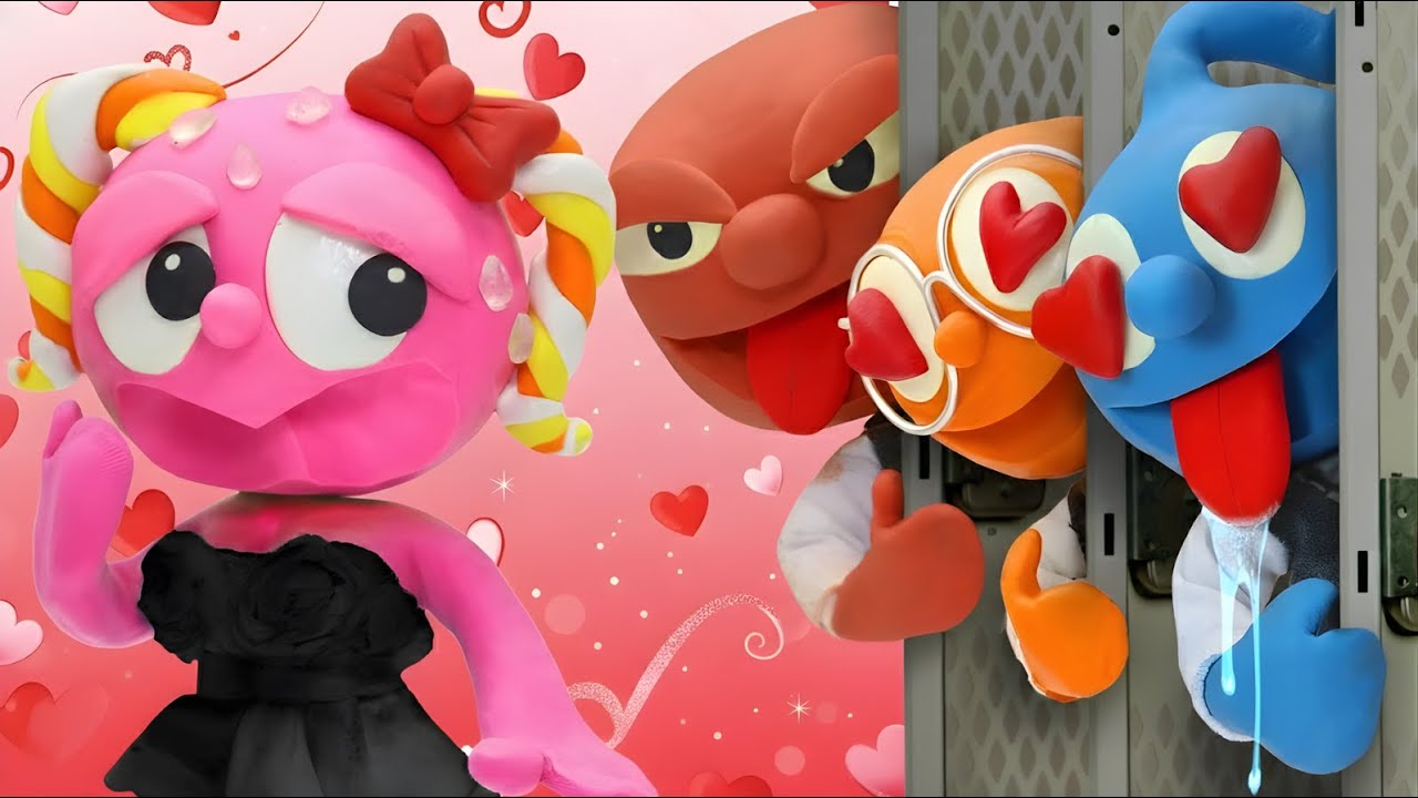 TINY'S SECRET CRUSH? The ONLY GIRL in School ❤️😭 | Stop-Motion | Clay Mixer Heroes