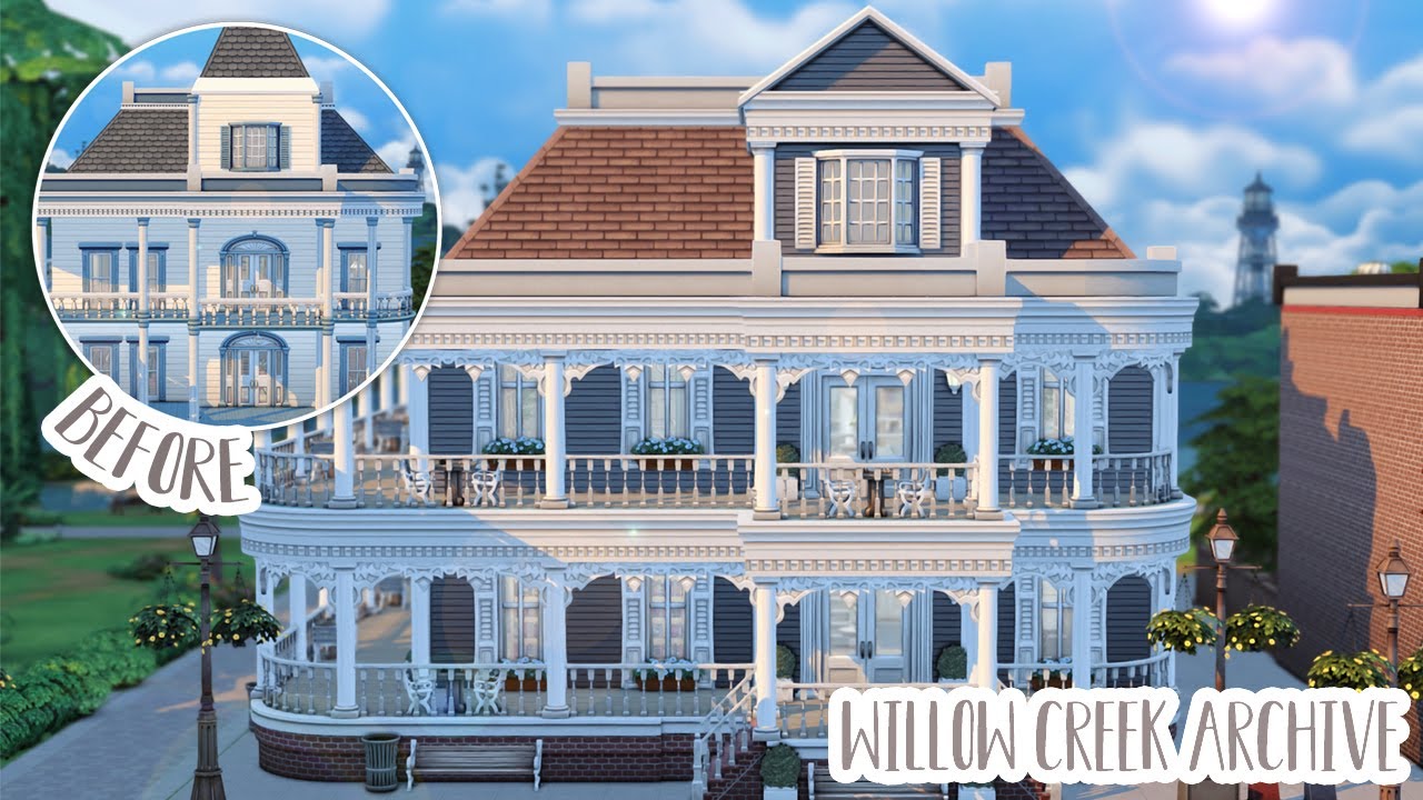 Willow Creek Archive 📚 Base Game But Better...(Sims 4 Speed Build)