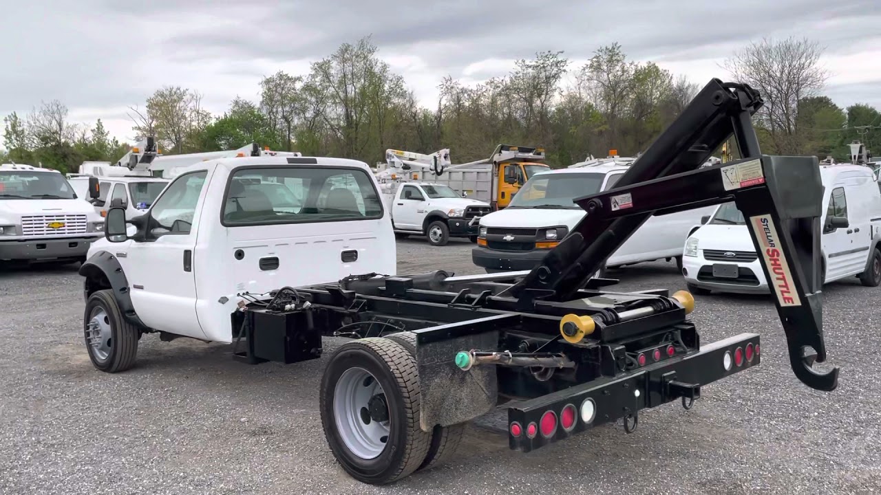 Lewis Motor Company - 2005 Ford F-550 Stellar Shuttle Hook Lift Truck 4X4 Diesel for sale on eBay!