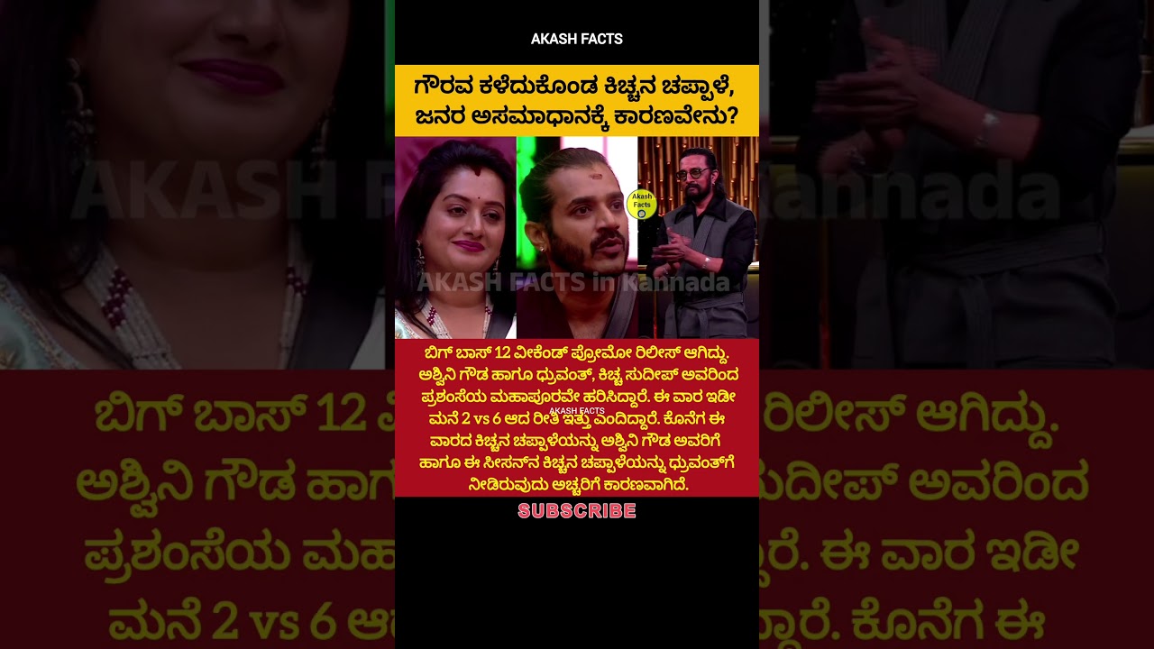 ಬಿಗ್ ಬಾಸ್ 12ರ ಕಿಚ್ಚನ ಚಪ್ಪಾಳೆಗೆ ಜನರ ಅಸಮಾಧಾನ