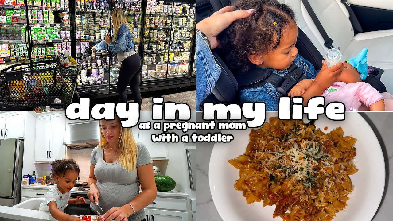 day in my life as a pregnant mom with a toddler | early grocery shop, quick dinner idea, & more!
