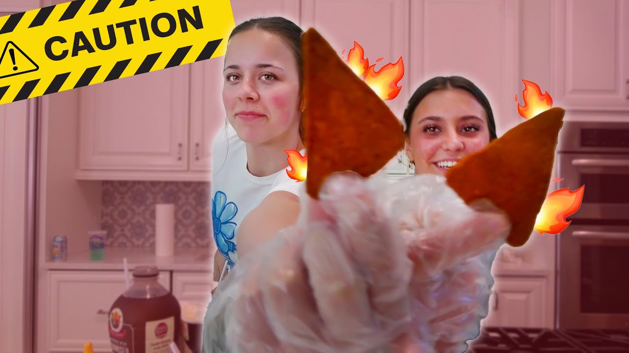 DANGEROUS Spicy Chip CHALLENGE!! Sister VS Sister!!
