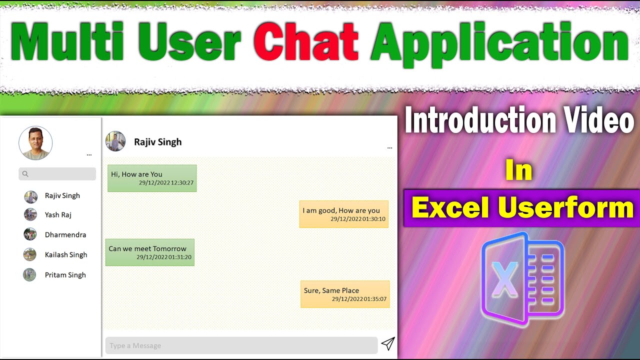 Multi User Chat Application in Excel Userform - Introduction Video | Excel Vba | Access Database