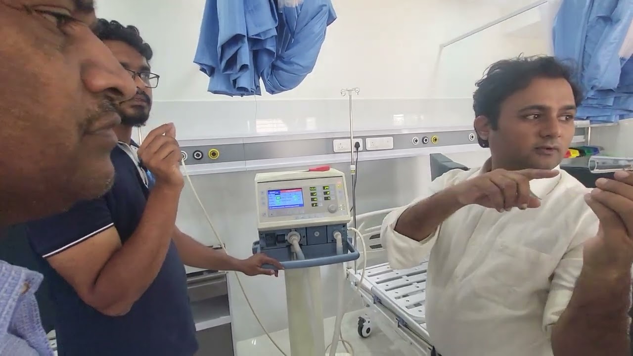 Dragger ventilator  demonstration and problem solving at sayug hospital kalaburagi 