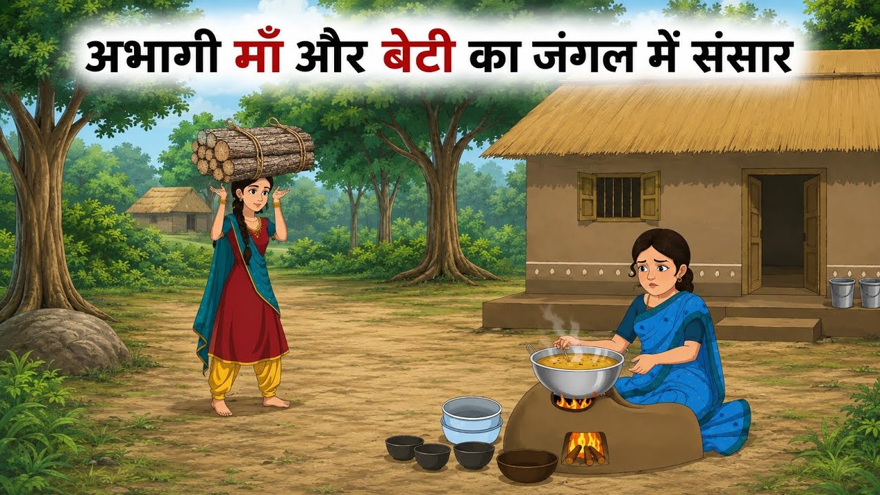 अभागी माँ और बेटी का जंगल में संसार | Hindi Kahani | Moral Kahani | Hindi kahaniya| Village Toons