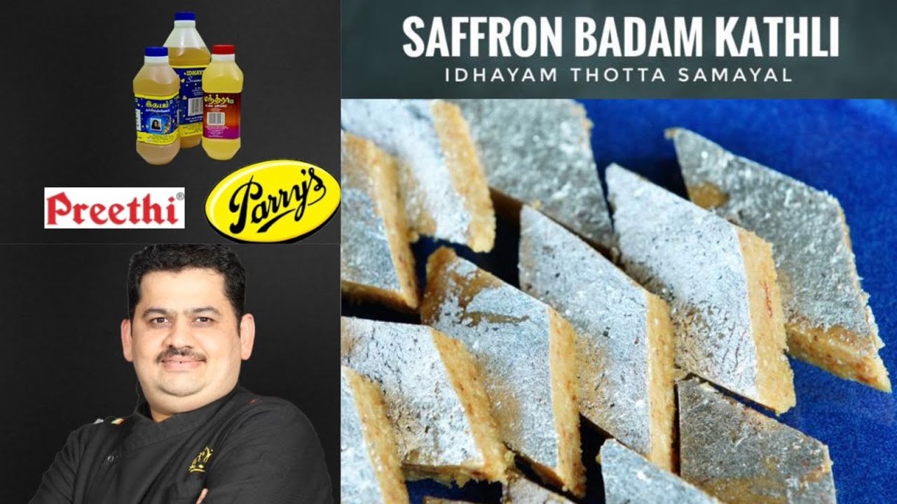 Venkatesh Bhat makes Saffron Badam kathli | festive special | almond burfi | kesar badam katli