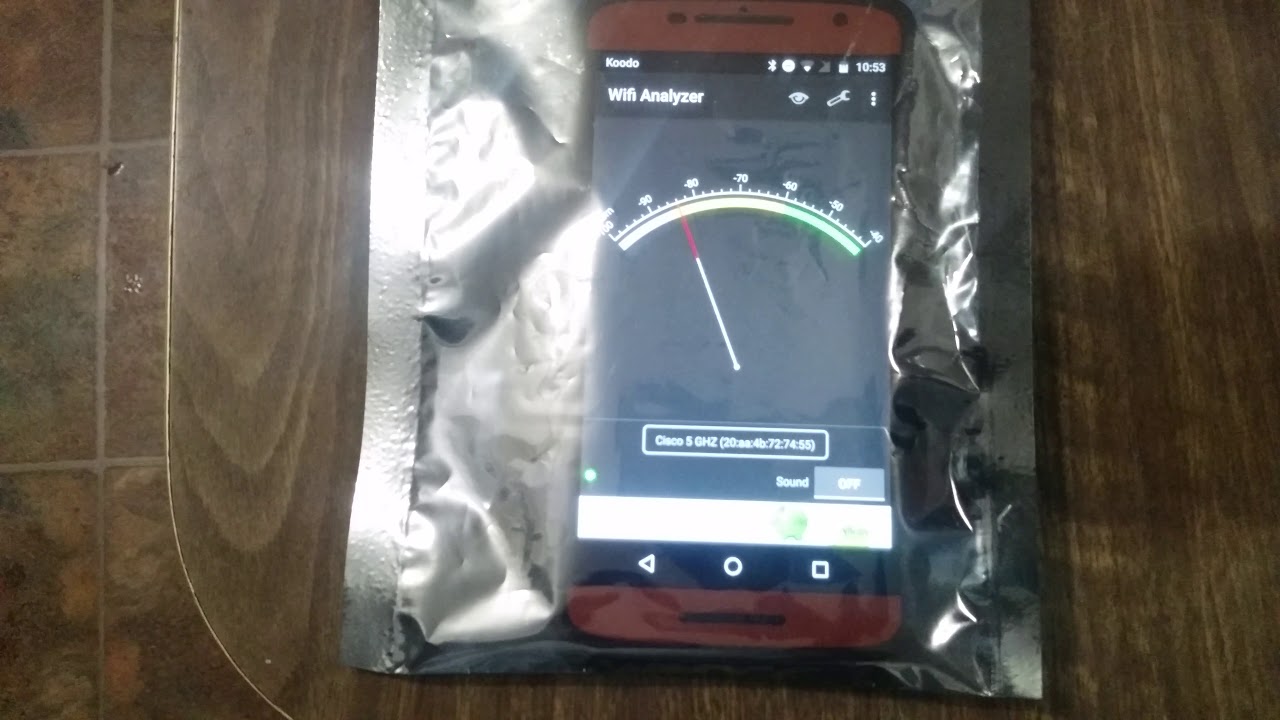Anti-static bag as a faraday cage test.